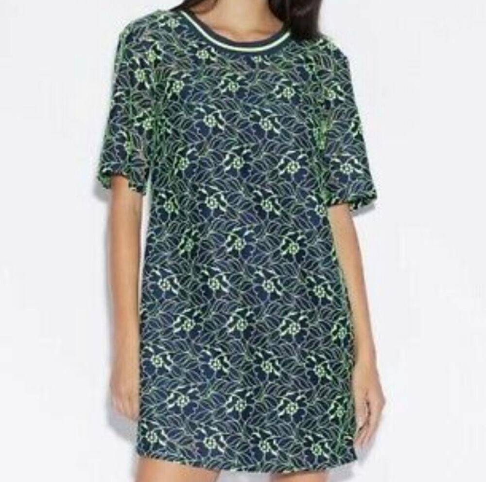 Armani Exchange Navy and Lime Tunic, Size 6